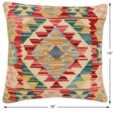 handmade Traditional Pillow Red Blue Hand-Woven SQUARE 100% WOOL  Hand woven turkish pillow  2 x 2